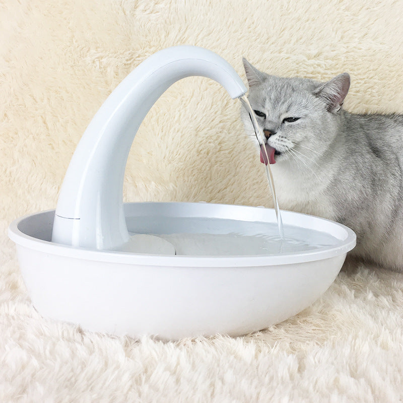 Swan Pet Drinking Fountain — 2.36L Ultra-Quiet USB | Cats & Dogs