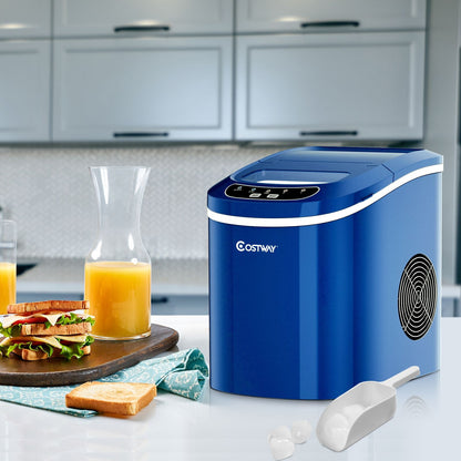 Machine À Glaçons Portable 12KG/24H 9 Glaçons Par 6-13 Min Avec Réservoir 2,2 L Et Bac À Glace De 0,7 Kg Bleu/Vert