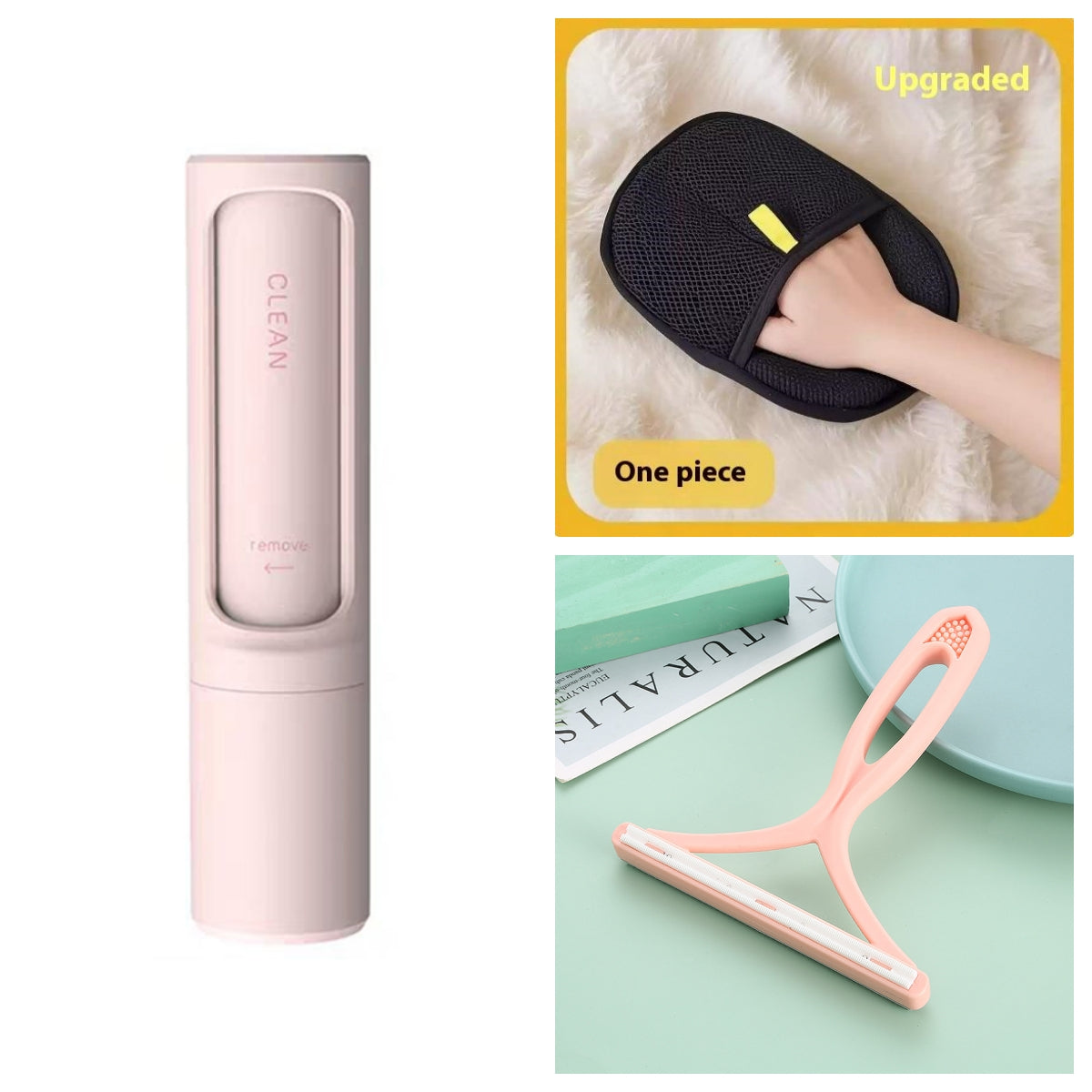Reusable Pet Hair Remover Brush — Self-Cleaning Lint Roller for Cat & Dog Fur