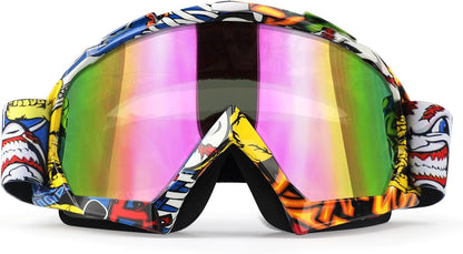 Lunette De Moto Cross, Lunettes De Protection De Sécurité Réglables, Lunettes De Ski Anti-Uv