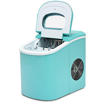 Machine À Glaçons Portable 12KG/24H 9 Glaçons Par 6-13 Min Avec Réservoir 2,2 L Et Bac À Glace De 0,7 Kg Bleu/Vert