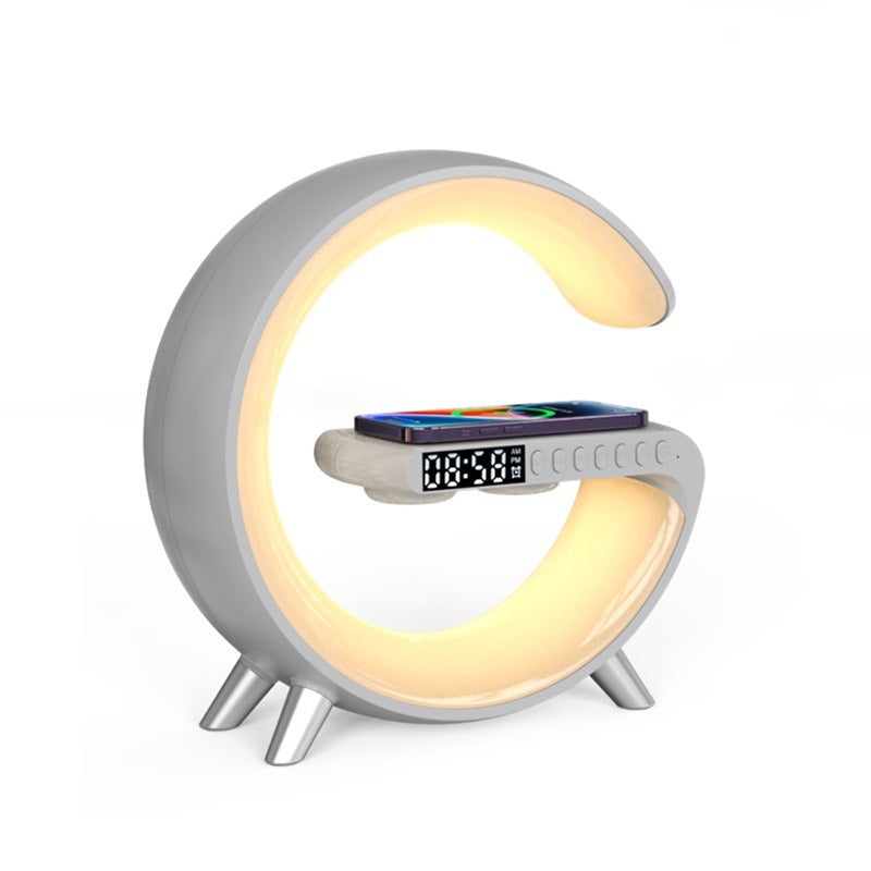 G-Shape LED Lamp with Bluetooth Speaker & Wireless Charger — App Control RGB Light