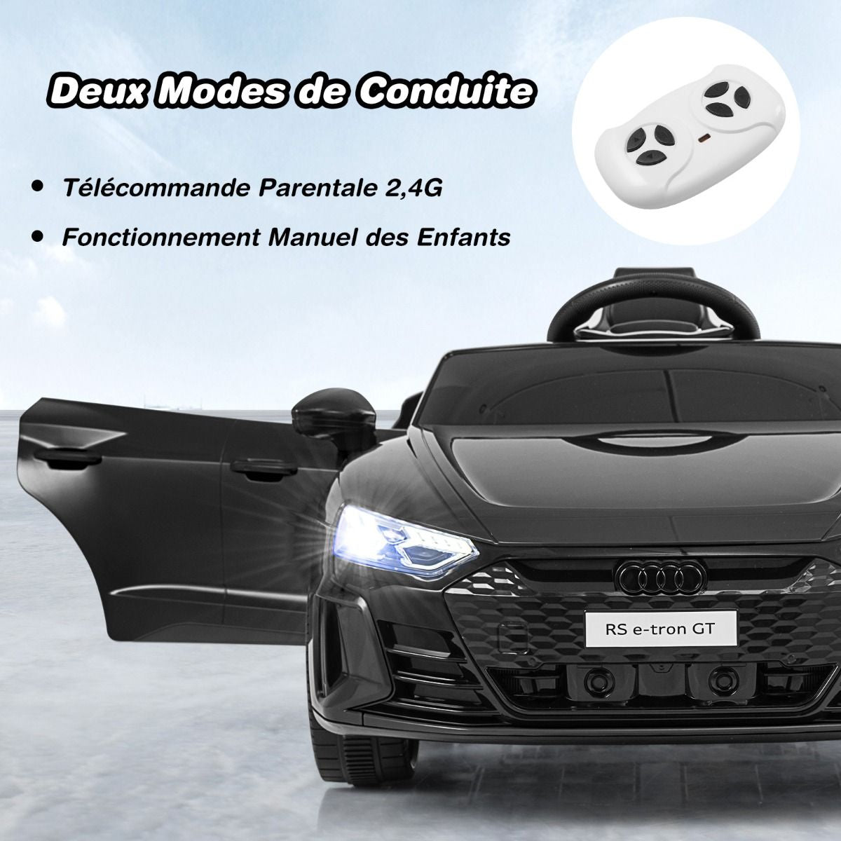 Voiture Electrique 12 V Avec Télécommande 2,4G Véhicules Électriques Démarrage Progressif & Musique Charge 25Kg Pour 37-95 Mois Blanc/Rouge/Noir