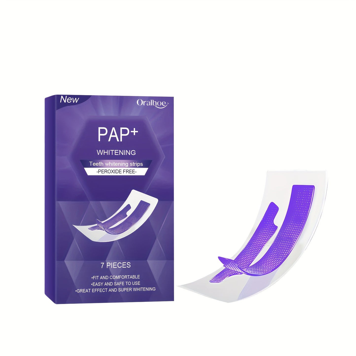 Purple Teeth Whitening Strips — Dry-Application | No Sensitivity Formula