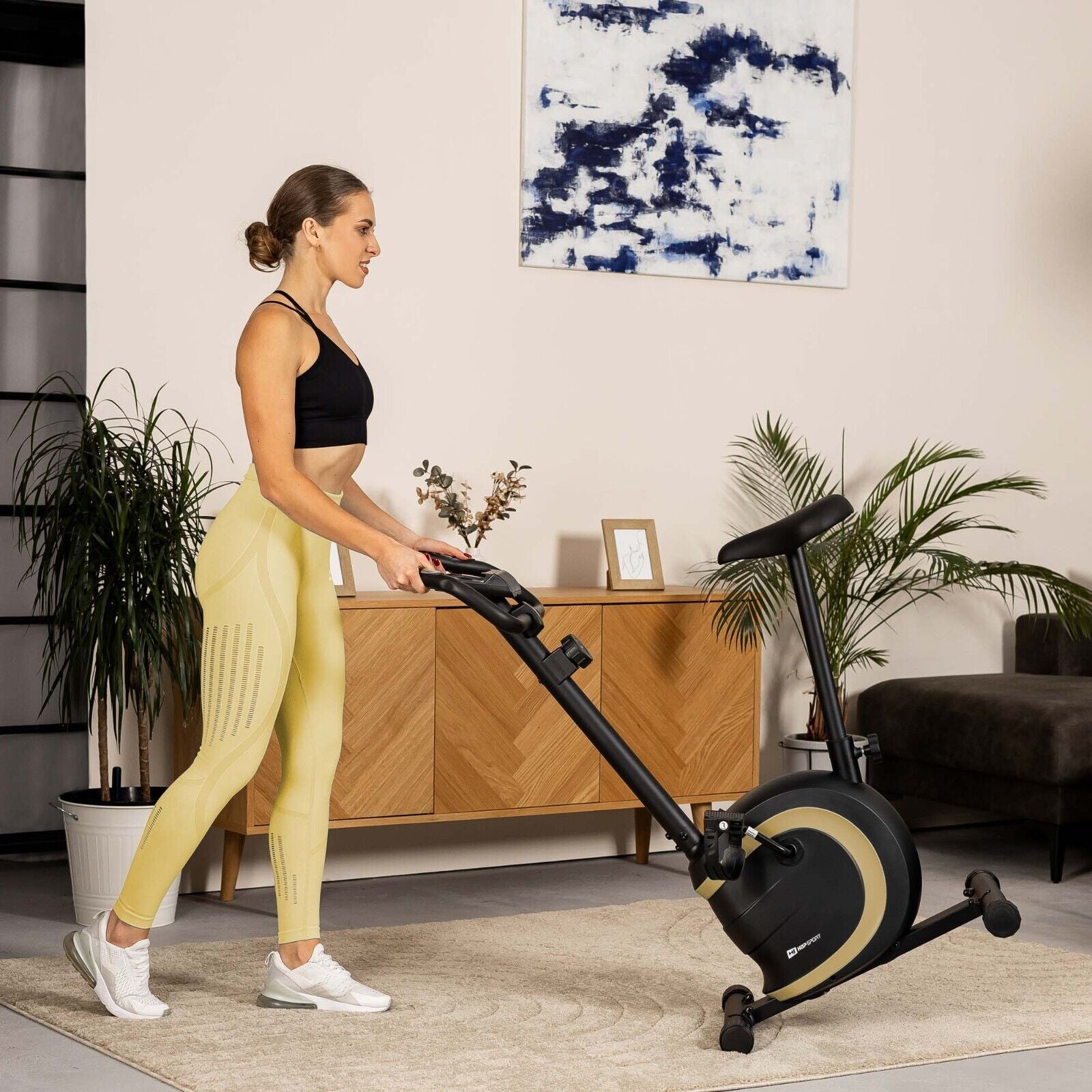 Hop-Sport Heimtrainer Fahrrad Vox - Magnetischer Hometrainer Mit Pulssensoren