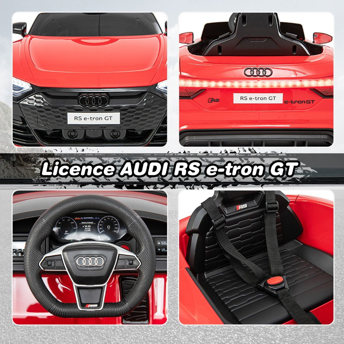 Voiture Electrique 12 V Avec Télécommande 2,4G Véhicules Électriques Démarrage Progressif & Musique Charge 25Kg Pour 37-95 Mois Blanc/Rouge/Noir
