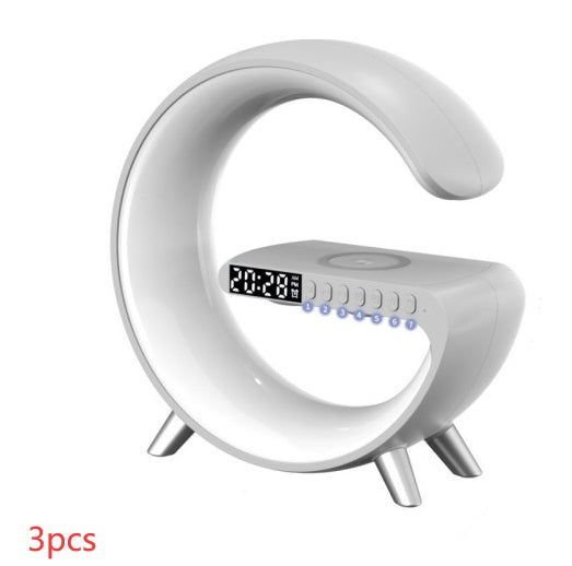 G-Shape LED Lamp with Bluetooth Speaker & Wireless Charger — App Control RGB Light
