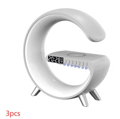 G-Shape LED Lamp with Bluetooth Speaker & Wireless Charger — App Control RGB Light