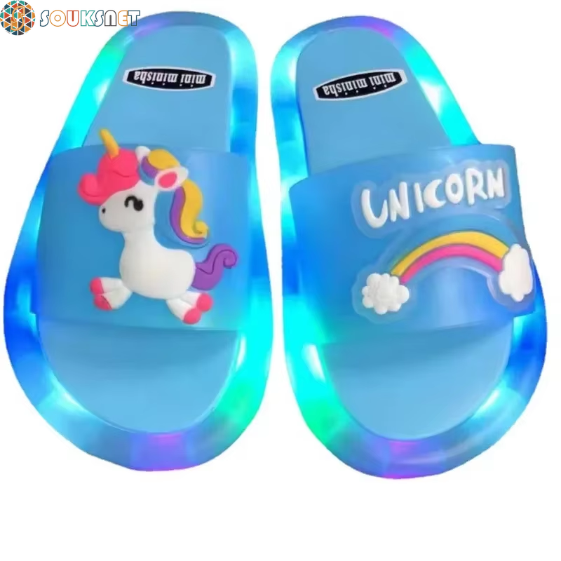 Chaussons Licorne Lumineux Enfant — Cristaux Scintillants & Lumières LED | Filles & Garçons