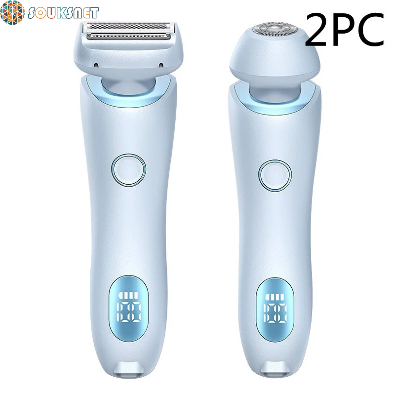 Épilateur & Rasoir 2-en-1 USB Rechargeable — Visage, Corps & Maillot | Sans Douleur