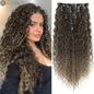 Extensions Cheveux À Clipser Bouclées 9 Pièces — 22 Pouces | Synthétique Doux | Femmes