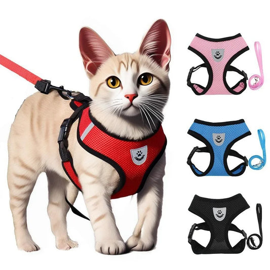 Cat Harness & Leash Set — Anti-Escape Vest with Tent | Adjustable for Cats & Small Dogs