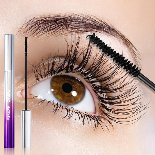 4D Lengthens & Volumizes Black Mascara With Hyaluronic Acid, Long-lasting Moisturizing, Curling, Waterproof, Non - Smudging