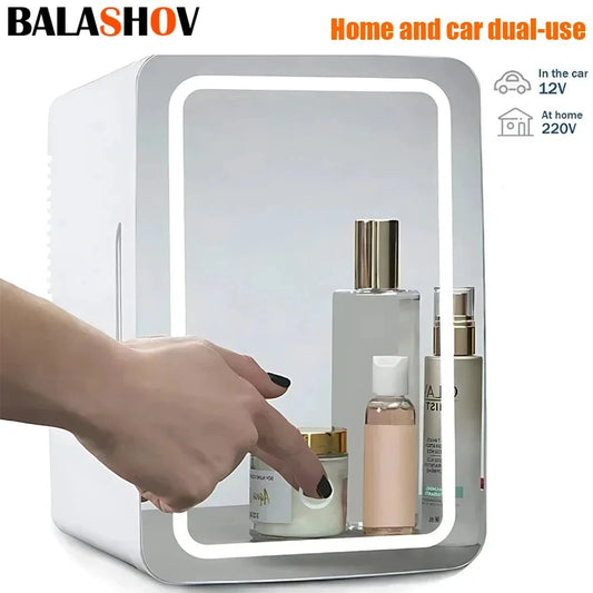 8L Mini Electric Refrigerator 12V 110V 220V Portable Camping Cooler and Warmer Makeup Refrigerat for Car and Home Dual-use