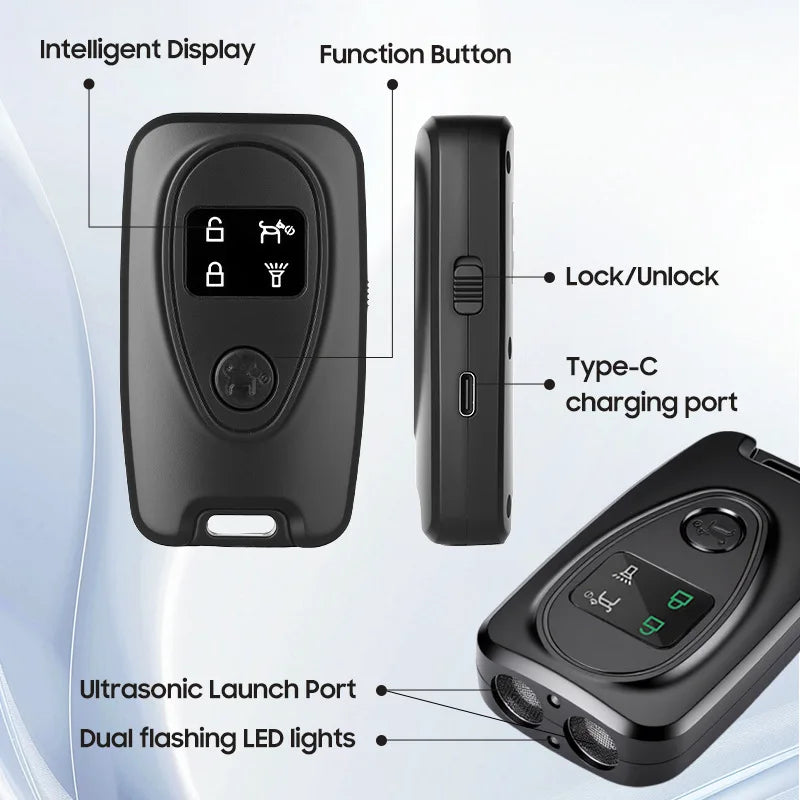 Ultrasonic Dog Repeller & Bark Deterrent — Handheld LED Training Device for All Breeds