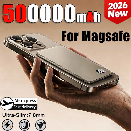 3 IN 1 Power Bank For MagSafe 50000mAh Slim Magnetic Wireless Power Bank 22.5W External Battery For iPhone Samsung 2026