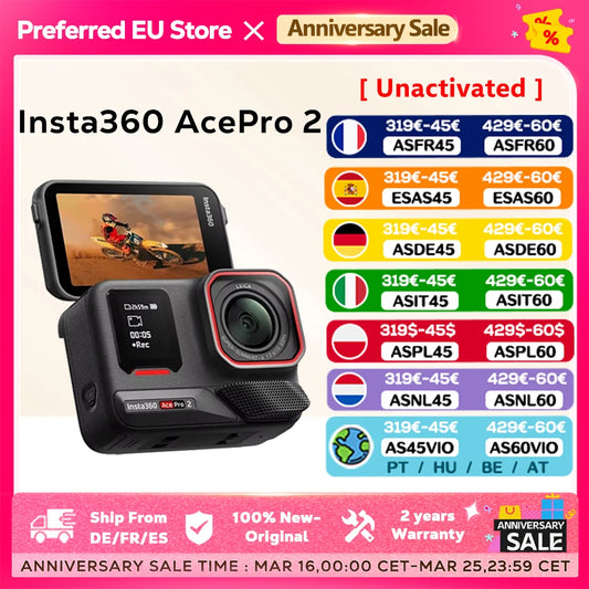 【Brand+】Insta360 Ace Pro 2 - 8K Waterproof Action Camera Co-Engineered with Leica, 1/1.3" Sensor, Dual AI Chip,