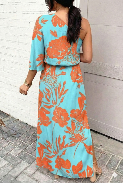 Women's One Sleeve Floral Evening Dress – Wedding Guest