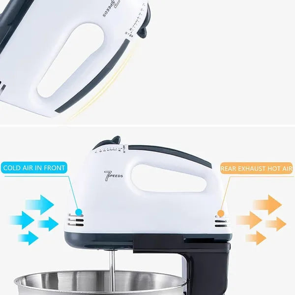 Electric Stand Mixer with Bowl — 7 Speeds, 1.7L | 150W Compact Kitchen Mixer