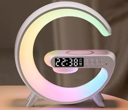 G-Shape LED Lamp with Bluetooth Speaker & Wireless Charger — App Control RGB Light