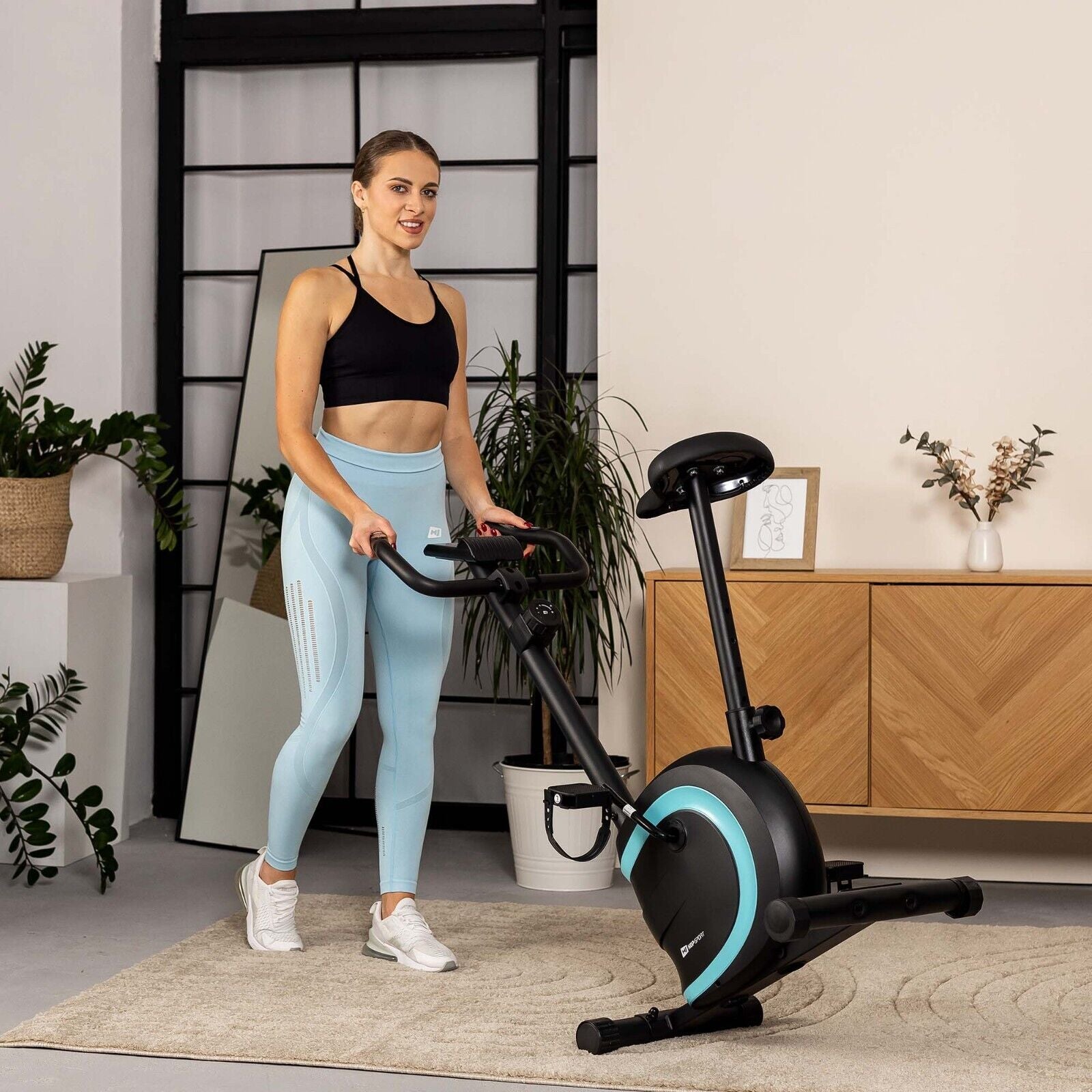 Hop-Sport Heimtrainer Fahrrad Vox - Magnetischer Hometrainer Mit Pulssensoren
