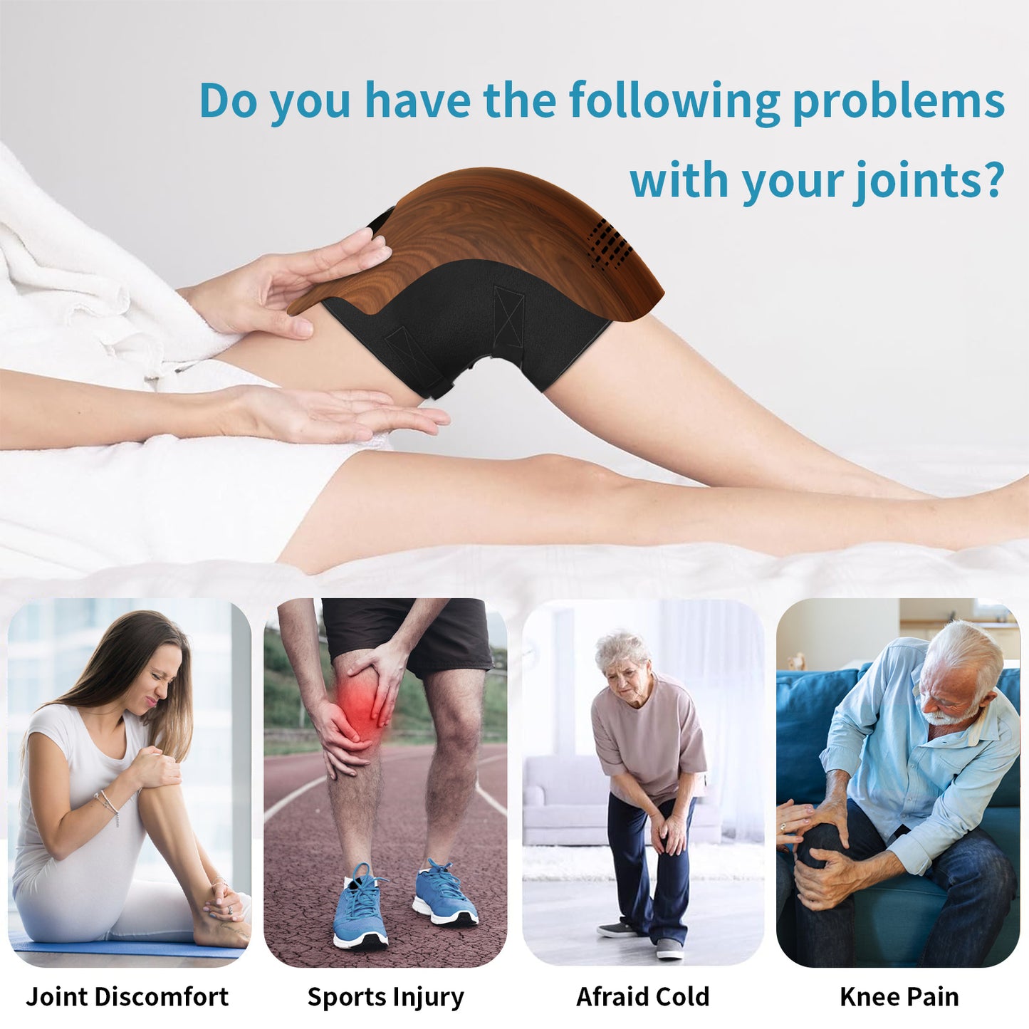 Electric Knee Massager — Infrared Heat, Vibration & Laser Pain Relief | Rechargeable