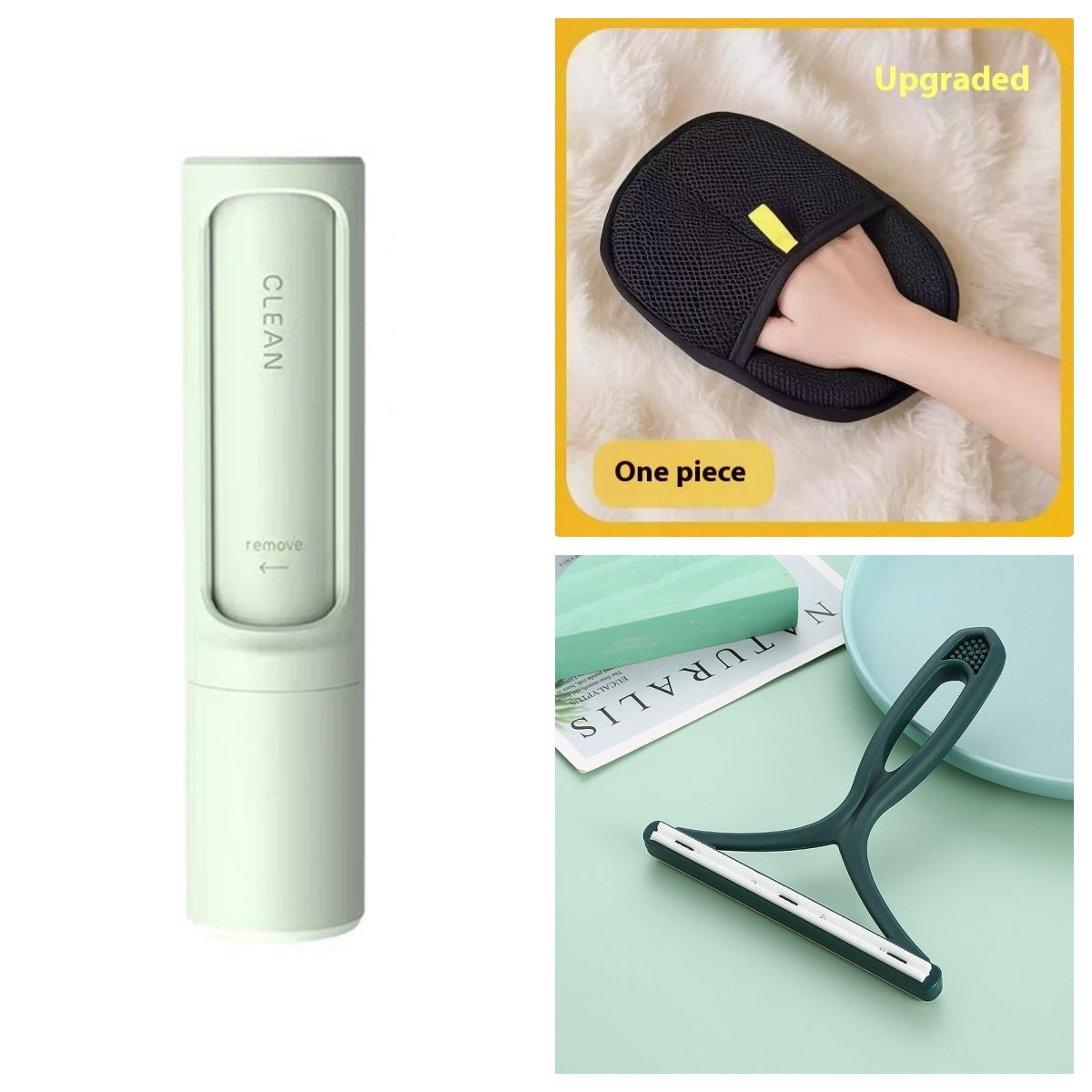 Reusable Pet Hair Remover Brush — Self-Cleaning Lint Roller for Cat & Dog Fur
