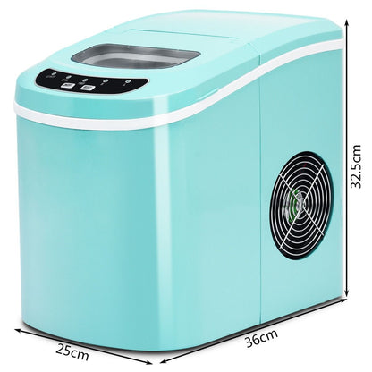 Machine À Glaçons Portable 12KG/24H 9 Glaçons Par 6-13 Min Avec Réservoir 2,2 L Et Bac À Glace De 0,7 Kg Bleu/Vert