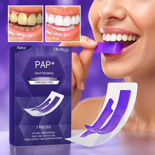 Purple Teeth Whitening Strips — Dry-Application | No Sensitivity Formula