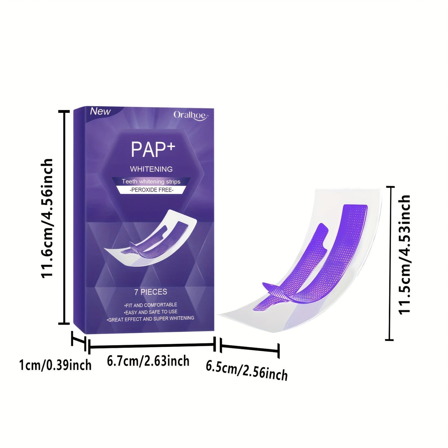 Purple Teeth Whitening Strips — Dry-Application | No Sensitivity Formula