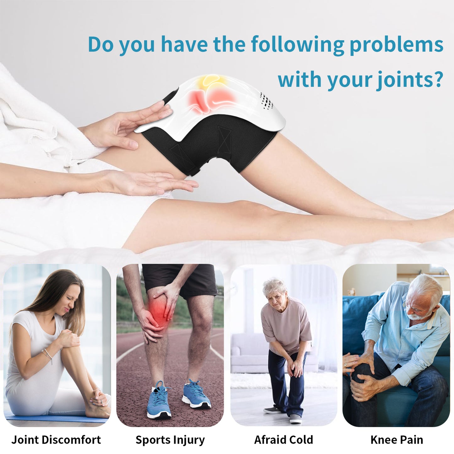Electric Knee Massager — Infrared Heat, Vibration & Laser Pain Relief | Rechargeable