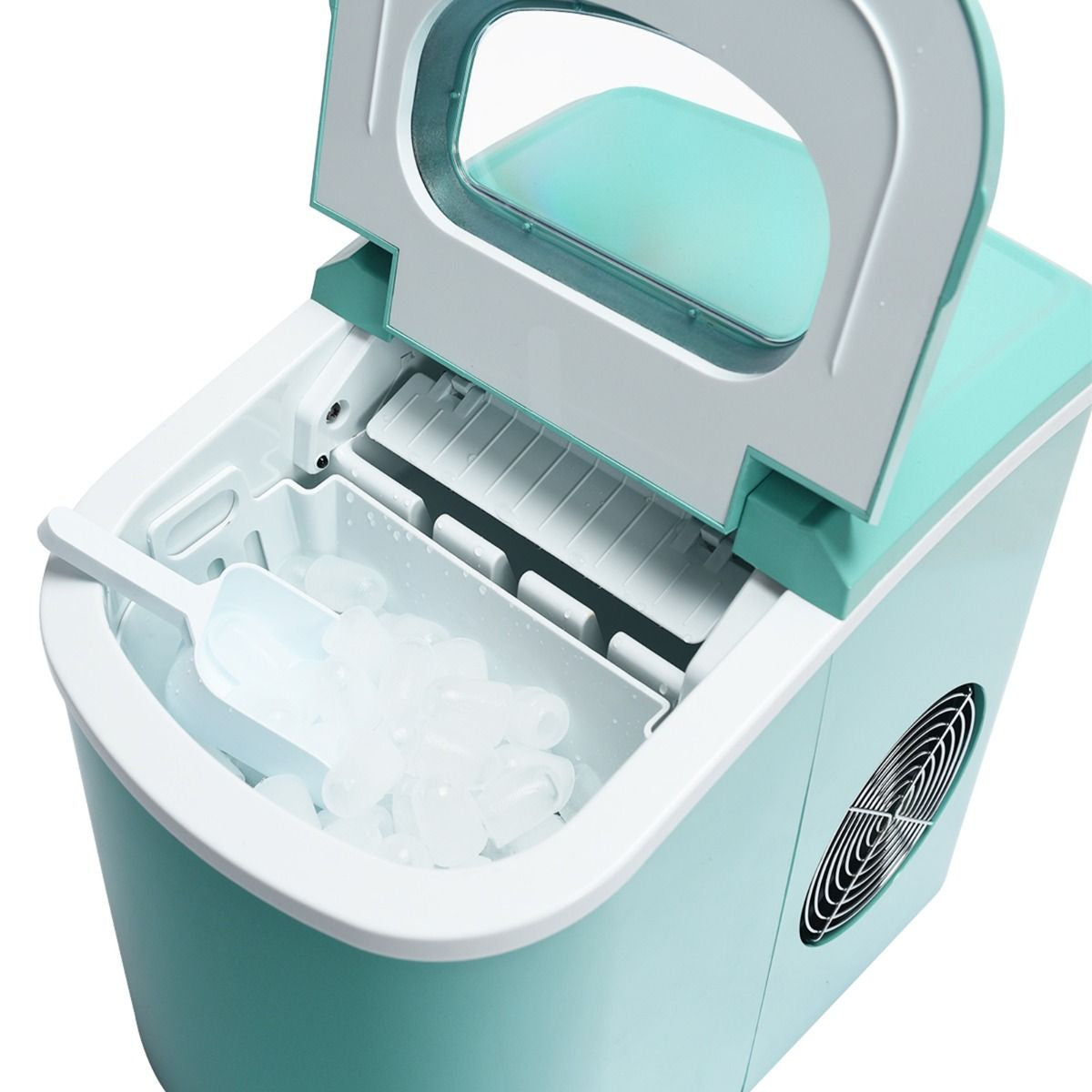 Machine À Glaçons Portable 12KG/24H 9 Glaçons Par 6-13 Min Avec Réservoir 2,2 L Et Bac À Glace De 0,7 Kg Bleu/Vert
