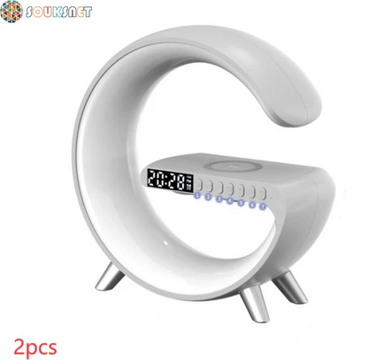 New Intelligent G Shaped LED Lamp Bluetooth Speake Wireless Charger Atmosphere Lamp App Control for Bedroom Home Decor