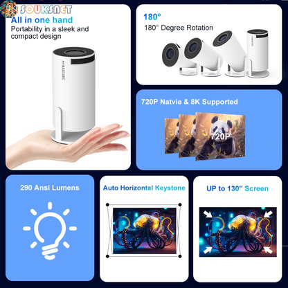 Magcubic Projector HY300 Pro 8K Android 14 Dual Wifi6 290ANSI Allwinner H726 BT5.4 1080P 1280*720P Home Cinema Outdoor Projetor