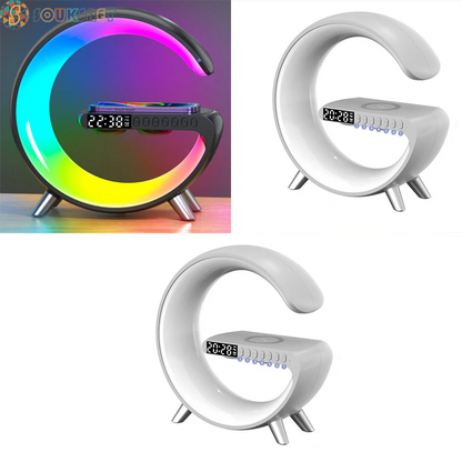 New Intelligent G Shaped LED Lamp Bluetooth Speake Wireless Charger Atmosphere Lamp App Control for Bedroom Home Decor