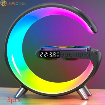 New Intelligent G Shaped LED Lamp Bluetooth Speake Wireless Charger Atmosphere Lamp App Control for Bedroom Home Decor