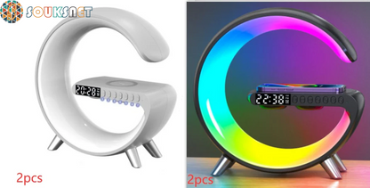 New Intelligent G Shaped LED Lamp Bluetooth Speake Wireless Charger Atmosphere Lamp App Control for Bedroom Home Decor