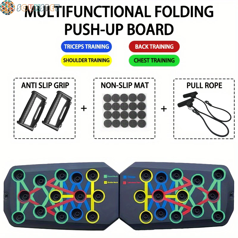 Push-Up Board Set Portable Multifunctional Push-Up Bar Foldable Fitness Equipment for Chest Abdomen Arms/Back Training