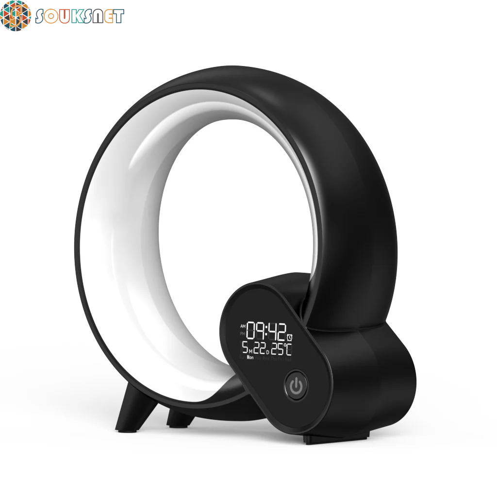 Creative Q Light Analog Sunrise Digital Display Alarm Clock Bluetooth Audio Intelligent Wake-Up Q Colorful Atmosphere Light