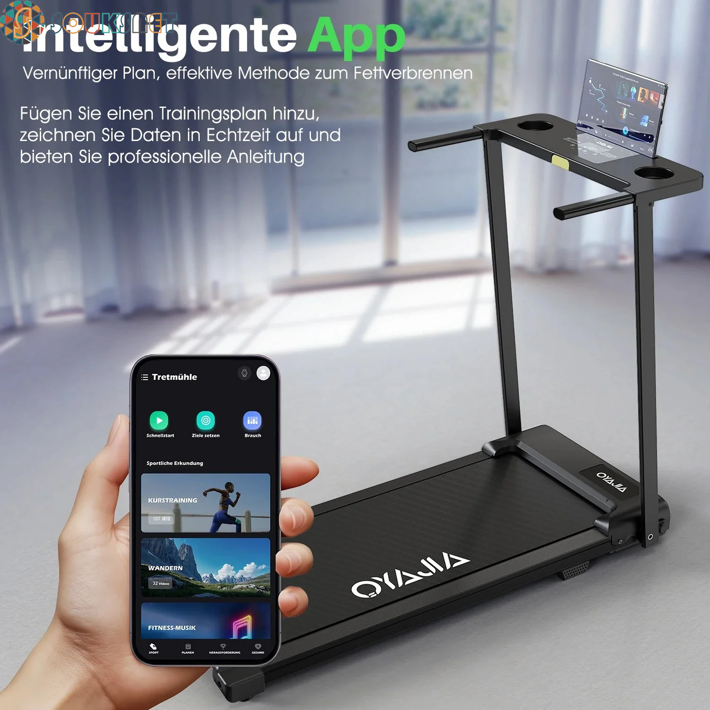 Treadmill Walking Pad for Home 3In1 Folding under Desk Treadmill 2.5HP Smart Walking Treadmill with APP & LED Display