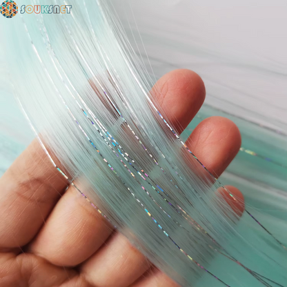 Clip in Colored Hair Extensions Mixed Silver Tinsels Synthetic Rainbow Hairpiece Holiday Party Highlights for Women Girls