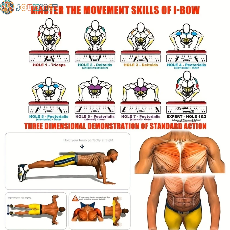 Push-Up Board Set Portable Multifunctional Push-Up Bar Foldable Fitness Equipment for Chest Abdomen Arms/Back Training