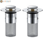 2PC Bathroom Sink Stopper,Bathroom Sink Drain Strainer , Pop up Stainless Steel Floor Drain Filter with Basket Hair Catcher, Quickly Drain Water