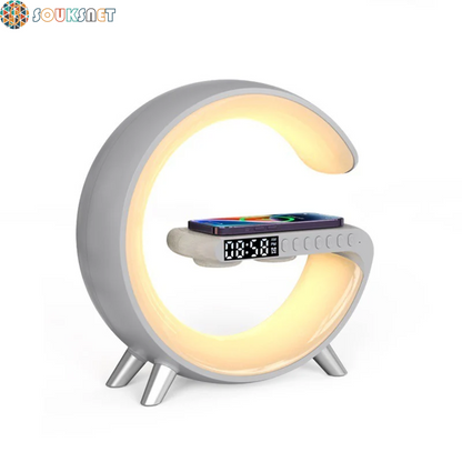 New Intelligent G Shaped LED Lamp Bluetooth Speake Wireless Charger Atmosphere Lamp App Control for Bedroom Home Decor